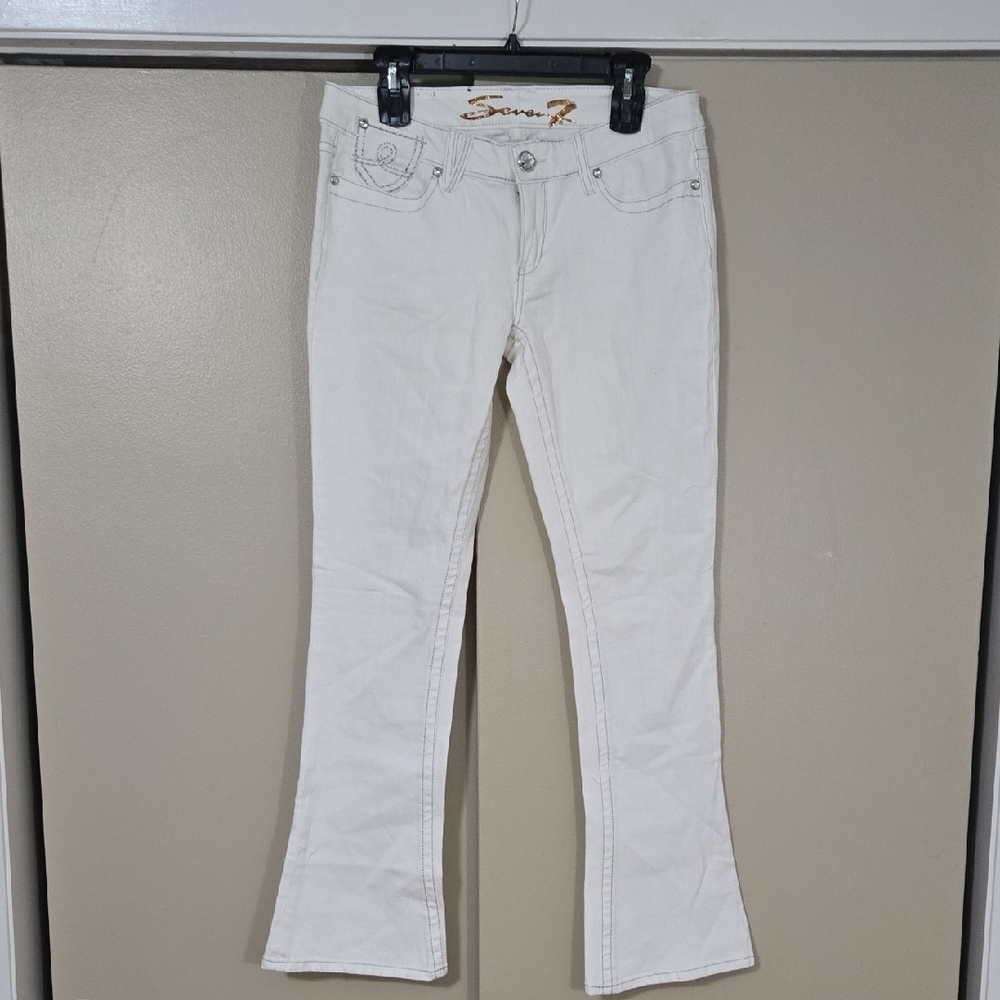 Seven7 White Rocker Slim Jeans Size 8